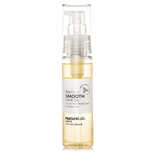 NatureLab TOKYO Perfect Smooth Hair Oil: Heat and Color Protection, Enhances Smoothness and Shine to Untamed Hair I 1.7 FL OZ / 50ml