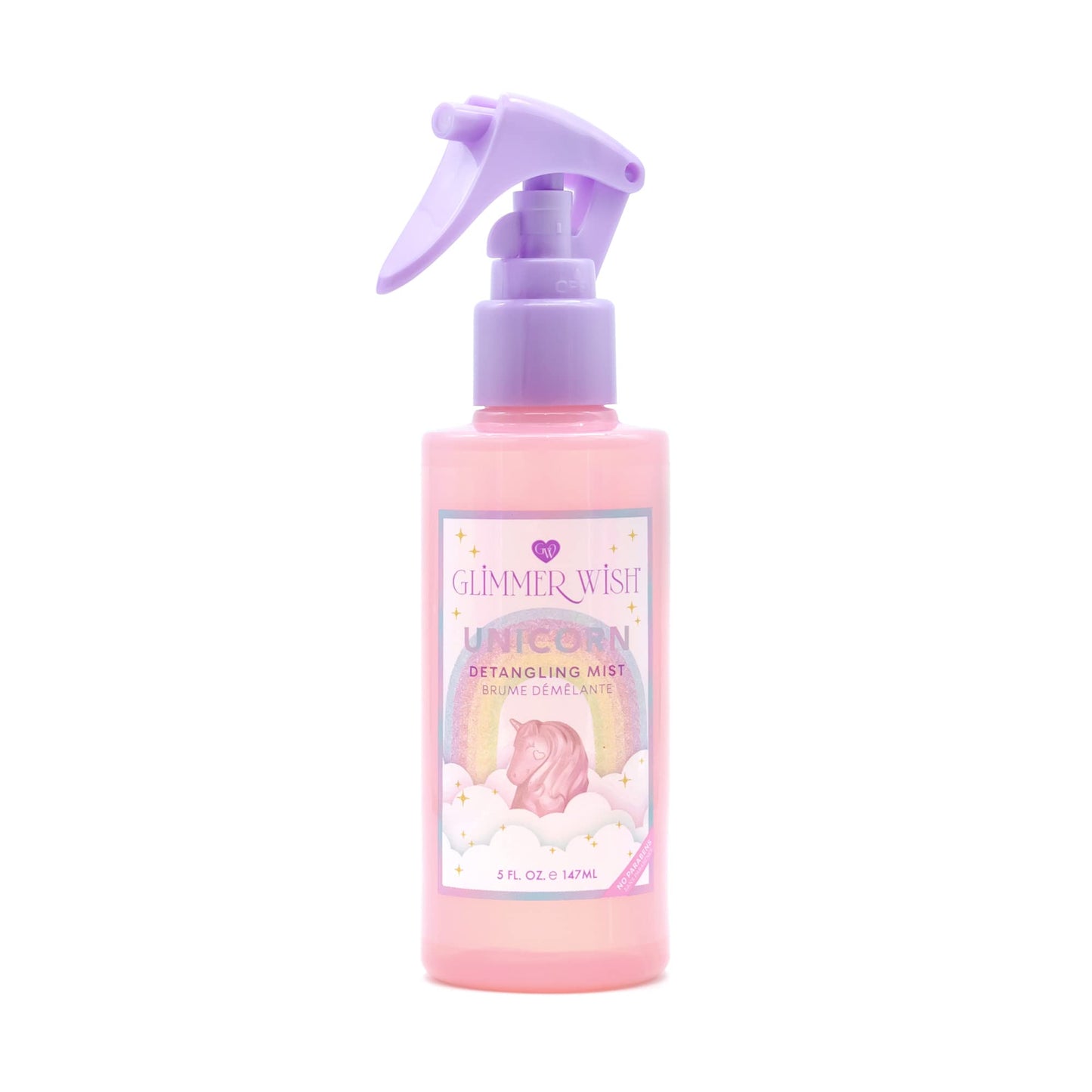 Glimmer Wish Premium Unicorn Detangling Mist, Vanilla Cotton Candy Scent, Dermatologist Tested, Paraben Free, 100% Vegan, Sulfate & Sulfite Free, PEG & EDTA Free, Cruelty & Gluten Free, 5 Fl Oz