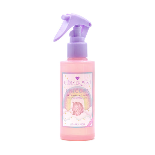 Glimmer Wish Premium Unicorn Detangling Mist, Vanilla Cotton Candy Scent, Dermatologist Tested, Paraben Free, 100% Vegan, Sulfate & Sulfite Free, PEG & EDTA Free, Cruelty & Gluten Free, 5 Fl Oz
