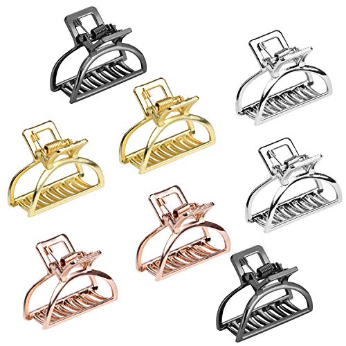 Small Hair Clips Akamino Metal Hair Claw Clips, Hair Accessories for Women Half Bun Hairpins for Thick - 8 Pack