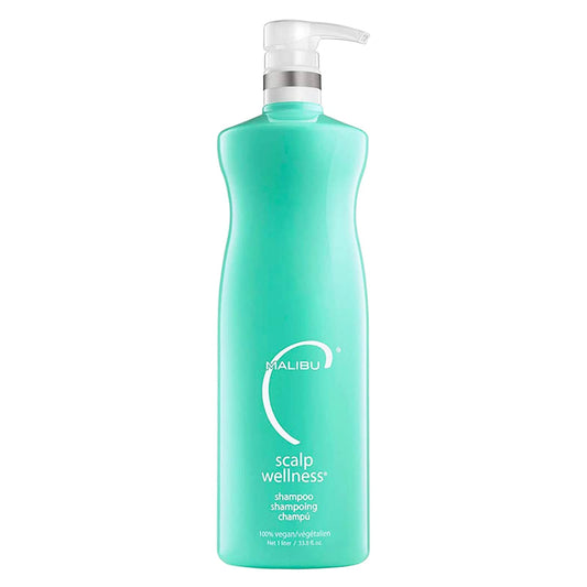 Malibu C Scalp Wellness Shampoo (33.8 oz) - Soothing + Moisturizing Dry Scalp Shampoo with Spearmint Oil - Non-Irritating, Invigorating Shampoo for Scalp