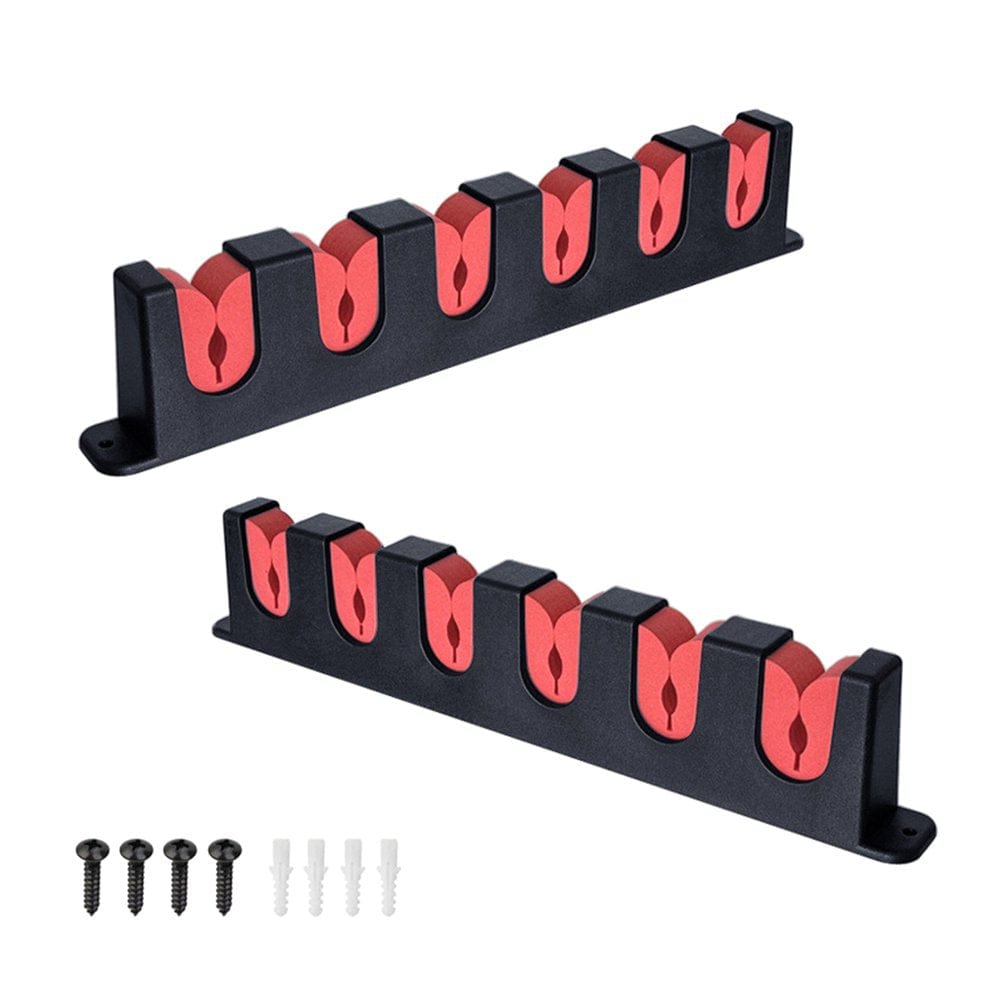 6-Rod Fishing Rod Holders Wall-Mounted Pole Rack Horizontal Rod Stand for Garage, Cabin and Basement Fishing Accessories