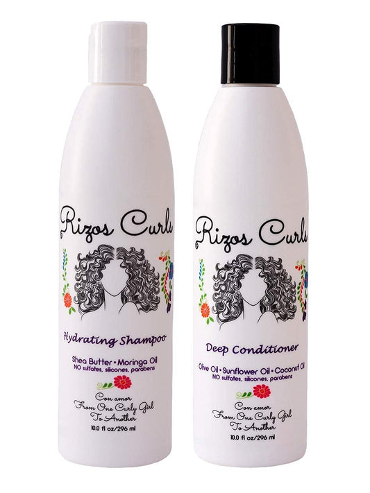 Rizo Curls Shampoo and Conditioner Bundle Pack for Women — 10 Fluid Ounces (Pack of 2) - Moisturizes, Strengthens Every Curl with Natural Products and Vitamins