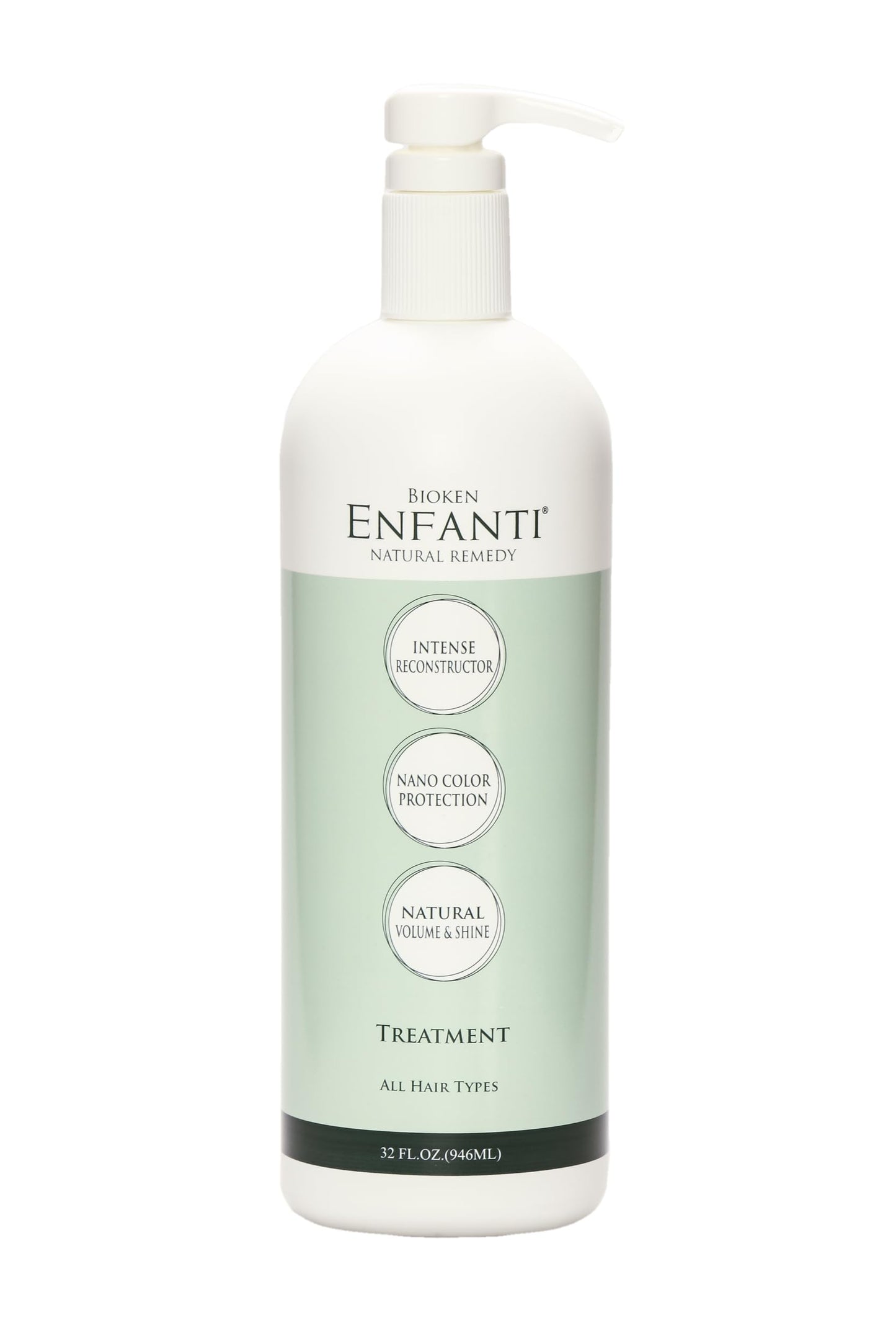 Bioken Enfanti Treatment for Damaged Hair – Intense Reconstructor Repair Moisturizing Hydrating Nano Color Protection Natural Volume and Shine (32.0 oz)