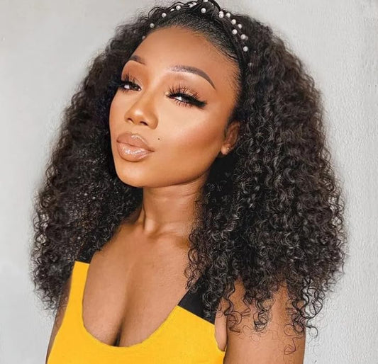 losta Deep Wave Headband Wigs Human Hair 180% Density Curly Headband Wigs Wear and Go Glueless Headband Wigs for Beginners High Grade Real Brazilian Virgin Human Hair Headband Wigs for Black Women…