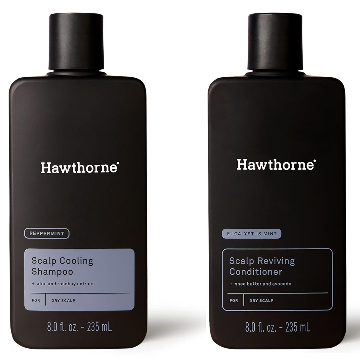 Hawthorne Men's Scalp Cooling Shampoo and Conditioner Hair Set. For Dry and Itchy Scalp Relief. Includes Scalp Cooling Shampoo and Scalp Reviving Conditioner. 8 Fl Oz Each.