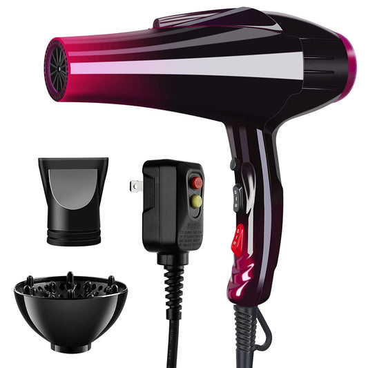 Professional Hair Dryer with Blue Light Far Infrared Negative Ionic 3500W Blow Dryer Fast Drying Heat Hairdryer Powerful Home Salon Hair Dryers with Attachment