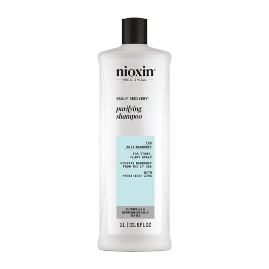 Nioxin Scalp Recovery Anti-Dandruff Medicating Shampoo for Itchy & Flaky Scalp, Pyrithione Zinc, 33.8 oz