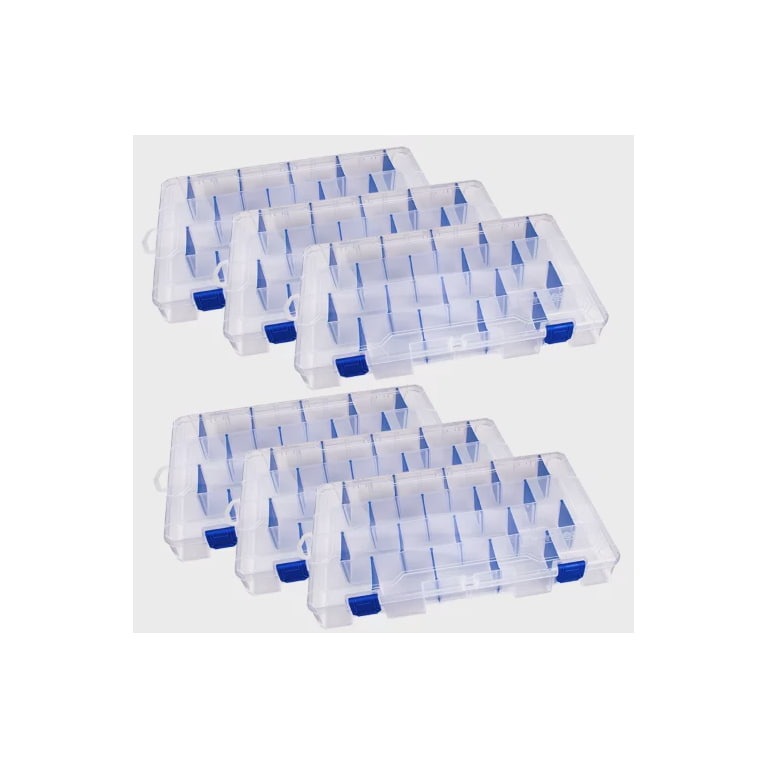 Fishing Tackle Box 36 Compartments Anti-Corrosion, 6 Pack
