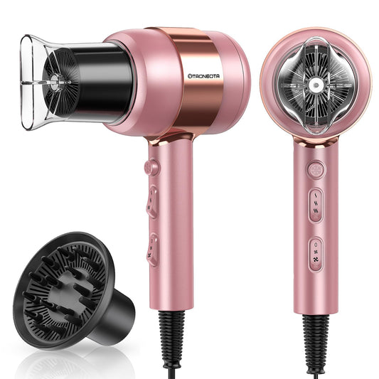 Hair Dryer,Hair Blow Dryer with Diffuser and Nozzle,1875W Professional Compact Hair Dryer for Curly/Straight Hair Fast Drying, Lightweight Ionic Blow Dryer for Women Home Salon Travel