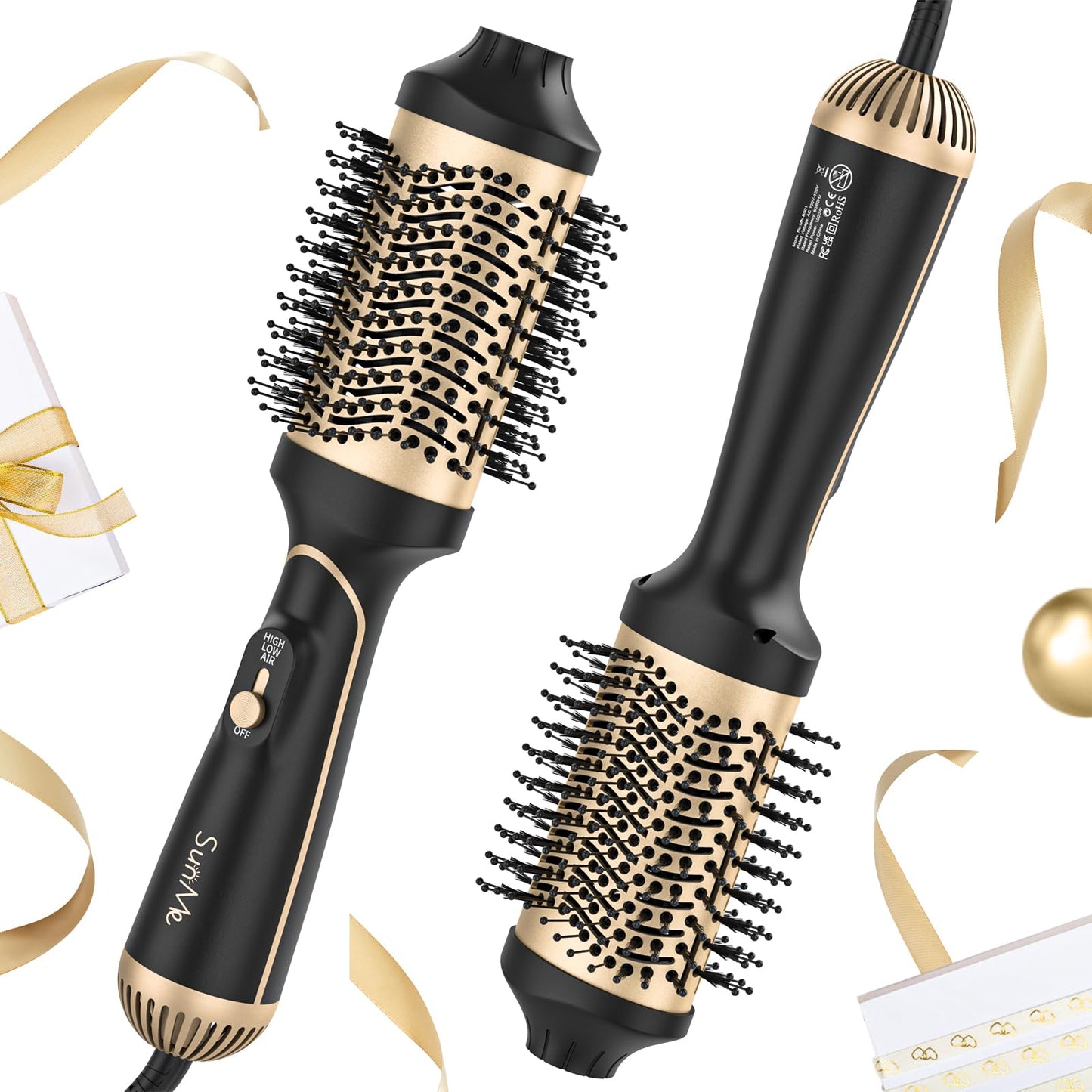 Hair Dryer Brush, SUNME Blow Dryer Brush for Women, One-Step Volumizer Hot Air Brush in One, 4 in 1 HairDryer Styler with Negative Ion Ceramic Coating for Drying Straightening Curling Volumizing Hair