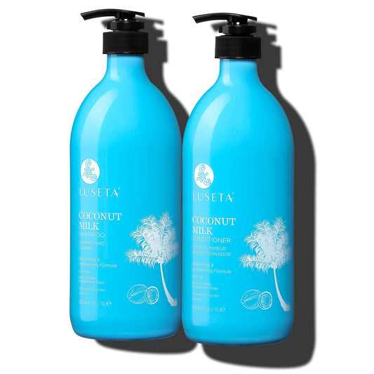 Luseta Coconut Milk Shampoo & Conditioner, Nourishing & Moisturizing Hair, Sulfate & Paraben Free, Keratin & Color Safe, 33.8oz Each