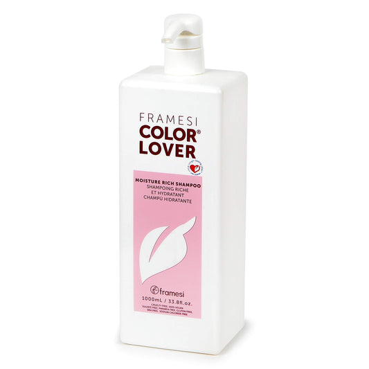 FRAMESI Color Lover Moisture Rich Shampoo, Sulfate Free with Quinoa & Aloe Vera, Color Treated Hair, Fresh, 33.81 Fl Oz