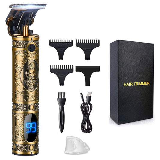Suttik Professional Hair & Beard Trimmer for Barber, T-Blade Hair Edgers Clippers, Gold Knight Close-Cutting Trimmers, Cordless Clippers for Hair Cutting, Gift for Men