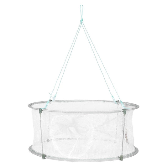 Net Crab Fishing Fish Cage Bait Shrimp Crawfish Foldable Lobster Traps Collapsible Blue Metal Crayfish Catcher Basket