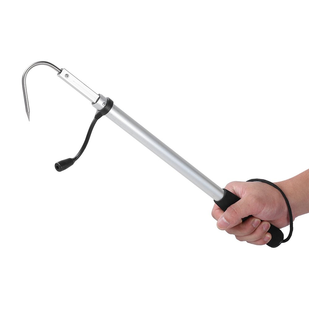 ACOUTO Adjustable Stainless Steel Aluminum EVA Spear Hook Telescopic Sea Fishing Gaff with String Ice Spear Hook Tackle Fishing Gear