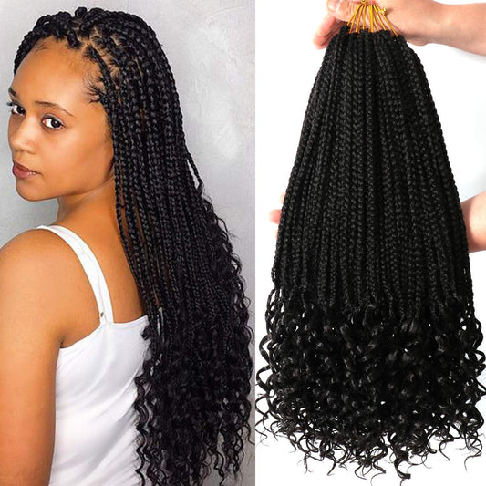 7 Packs 18 Inch Bohemian Goddess Box Braids Crochet Hair for Black Women (18 Inch, 1B#)