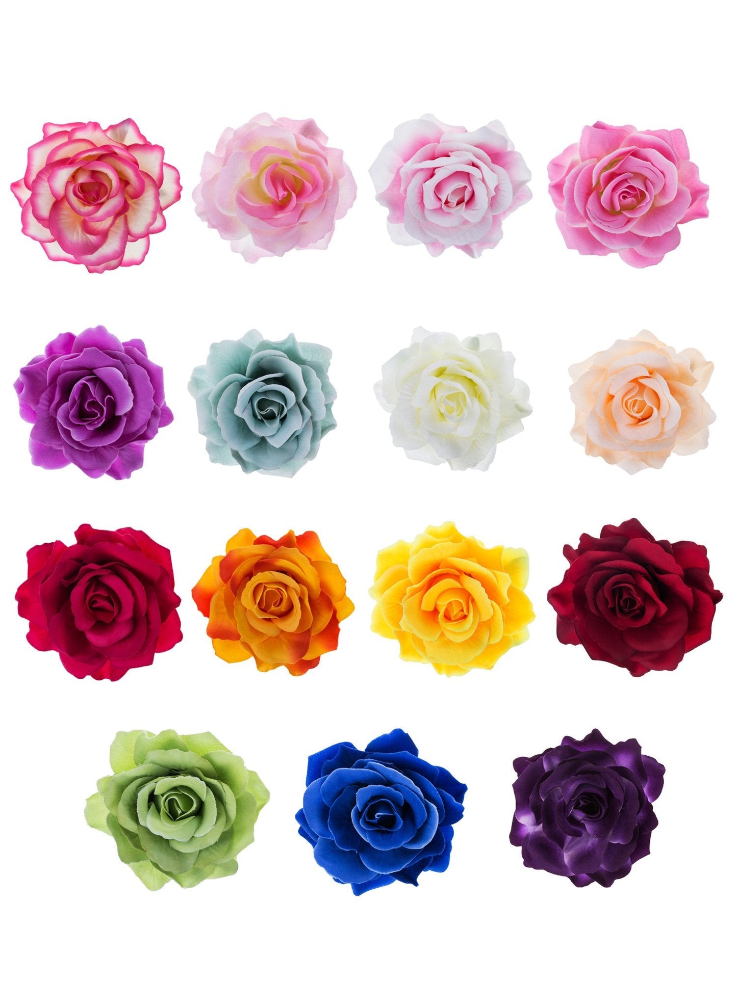 Outus 15 Pieces Flower Hair Clips Rose Flower Hairpin Clip Mexican Flower Pin Flower Brooch for Wedding Halloween, Medium(Fresh Colors)