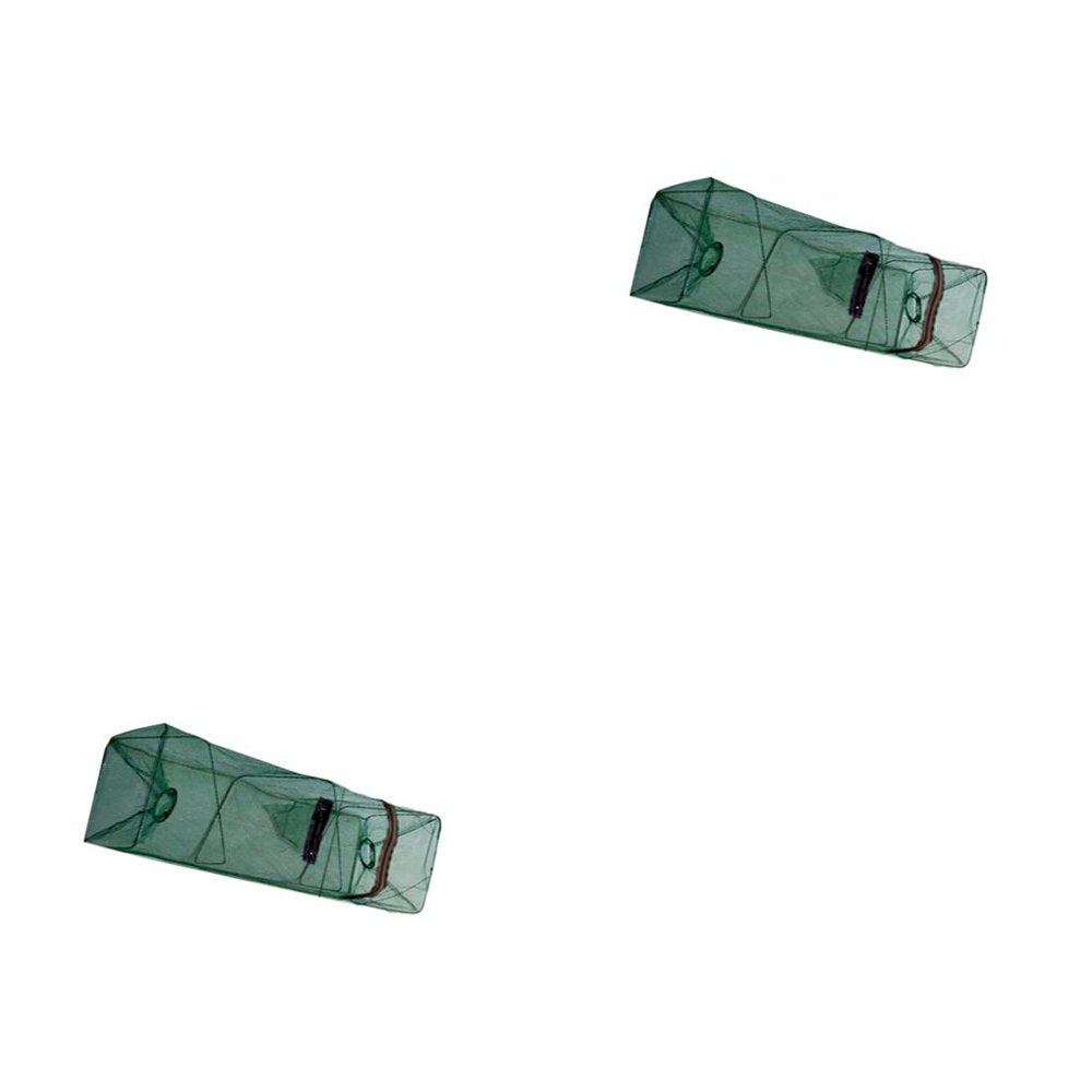 2Pcs Mesh Crab Fishing Net Crayfish Lobster Shrimp Prawn Hand Trap Foldable Fishing Network Trap Cage Random Color