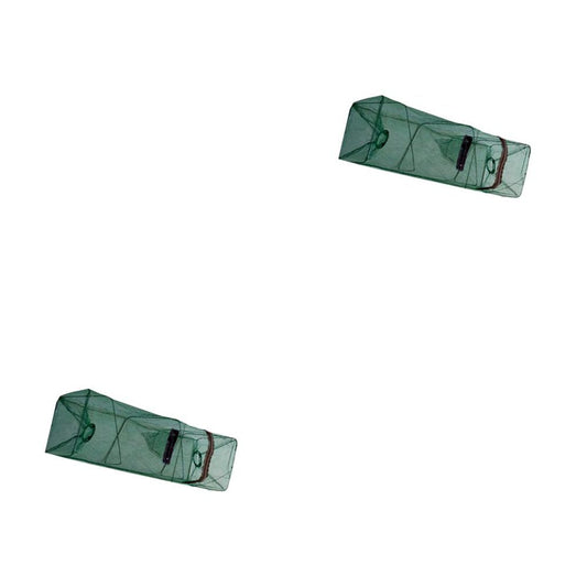 2Pcs Mesh Crab Fishing Net Crayfish Lobster Shrimp Prawn Hand Trap Foldable Fishing Network Trap Cage Random Color