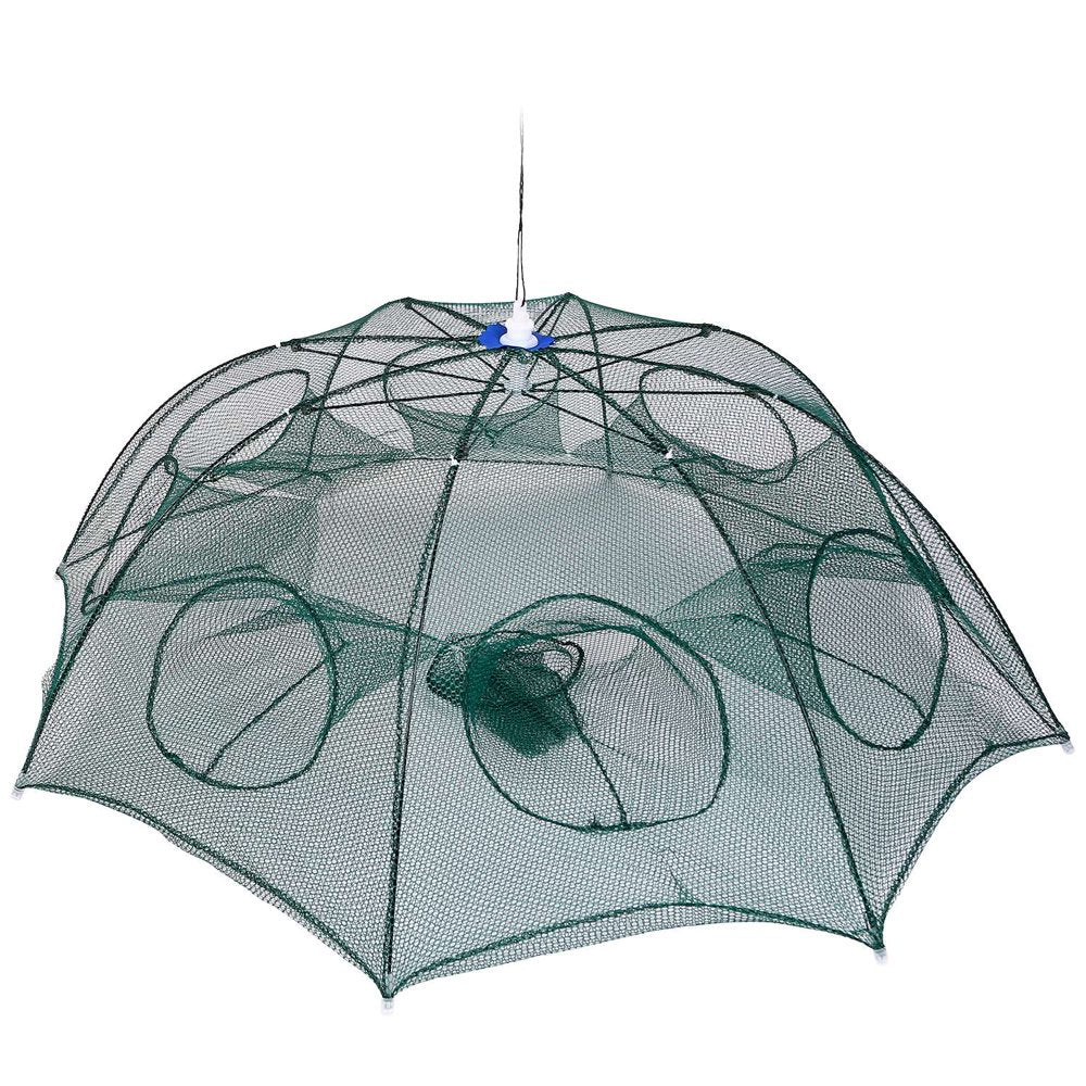 Fishing Bait Foldable Net, Imountek Crab Shrimp Crawfish Trap Cast Net with 8 Entrances, 37.4X37.4X15.7In