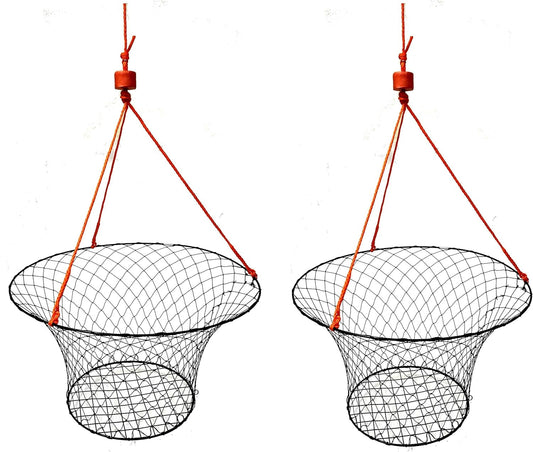 KUFA 2 Pack Of Vinyl Coated Steel Ring Crab Trap Size O30 With 50' Rope Ct90x2k Fishing Nets