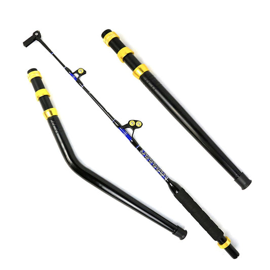 Topline Tackle 2-Piece Straight/Bent Butt Trolling Fishing Rod for Saltwater, Offshore Heavy Duty Rod, Conventional Boat Fishing Pole with Swivel Tip