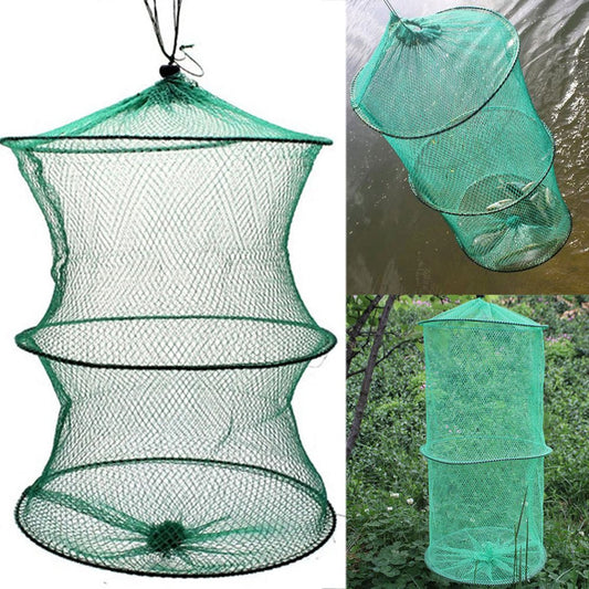 2 Layer Crab Fish Shrimp Minnow Fishing Bait Trap Cast Dip Net Cage