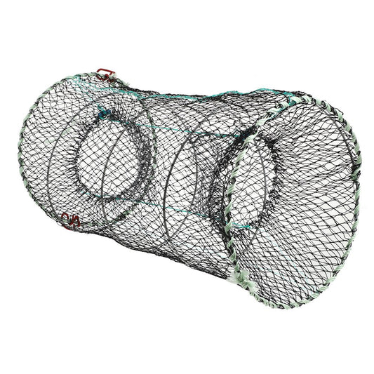 1PC Foldable Bait Cast Mesh Trap Net Portable Fishing Landing Net Shrimp Cage for Fish Lobster Prawn Crayfish Crab (Small Size, Black)