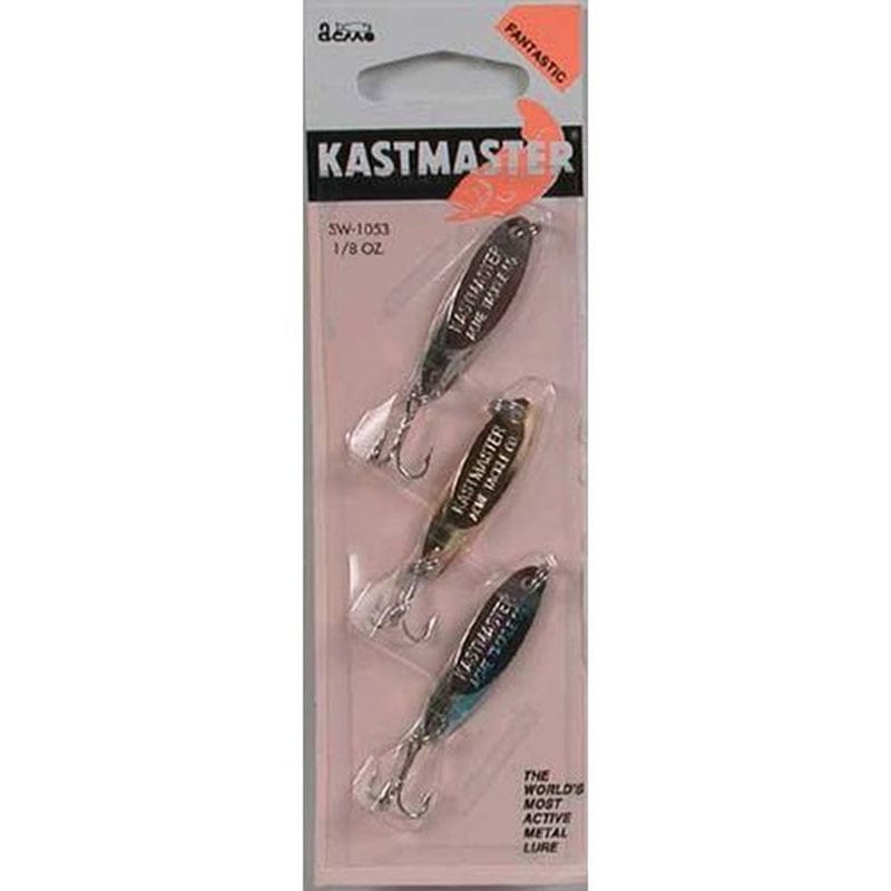 Acme Tackle Kastmaster Fishing Lure Spoons 3PK 1/8 Oz. Chrome, Gold, Neon Blue