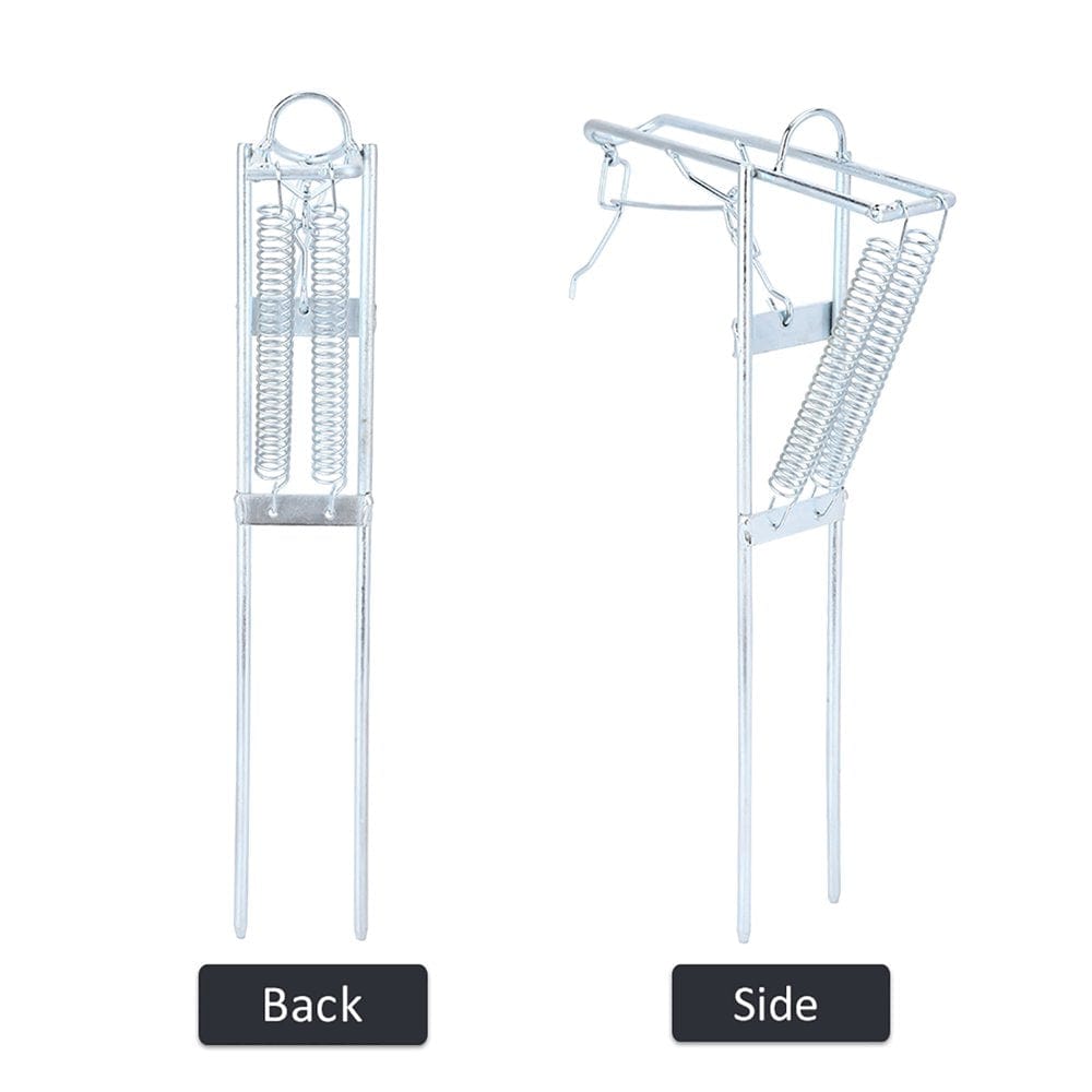 ANGGREK Portable Fishing Rod Bracket Practical Dual Spring Fishing Pole Metal Holder Stand Accessory,Boat Fishing Support,Fishing Rod Rest