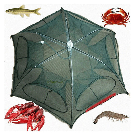 Foldable Fishing Bait Trap Crab Net Crawdad Shrimp Cast Dip Cage Fish Minnow
