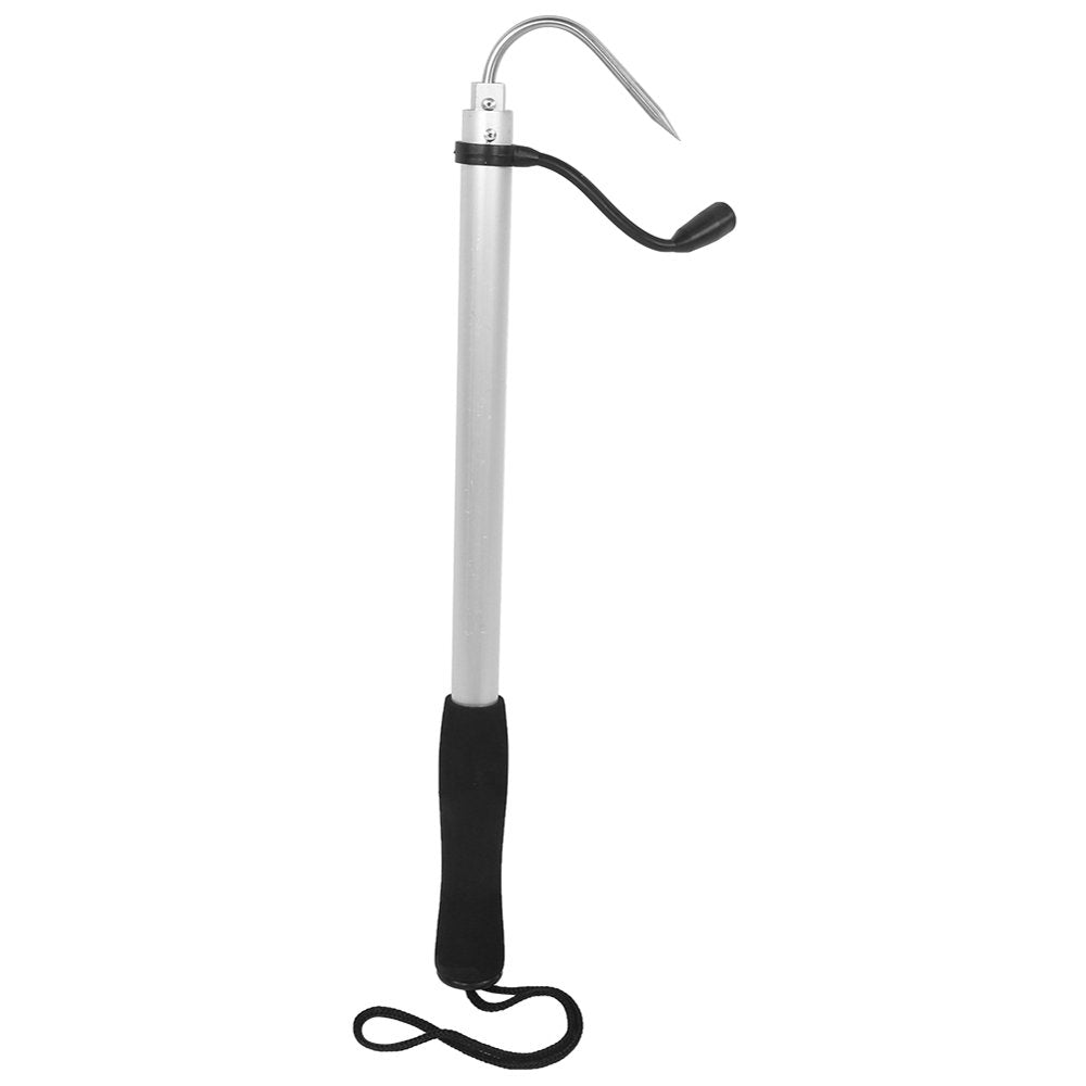 Mgaxyff 60/120Cm Adjustable Stainless Steel Aluminum Spear Hook Telescopic Sea Fishing Gaff with String Ice Spear Hook Tackle