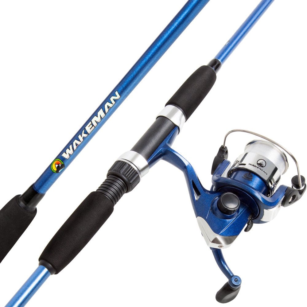 Fishing Rod and Reel Combo, Spinning Reel, Fishing Gear for Bass and Trout Fishing, Great for Kids, Black - Swarm Series by Wakeman