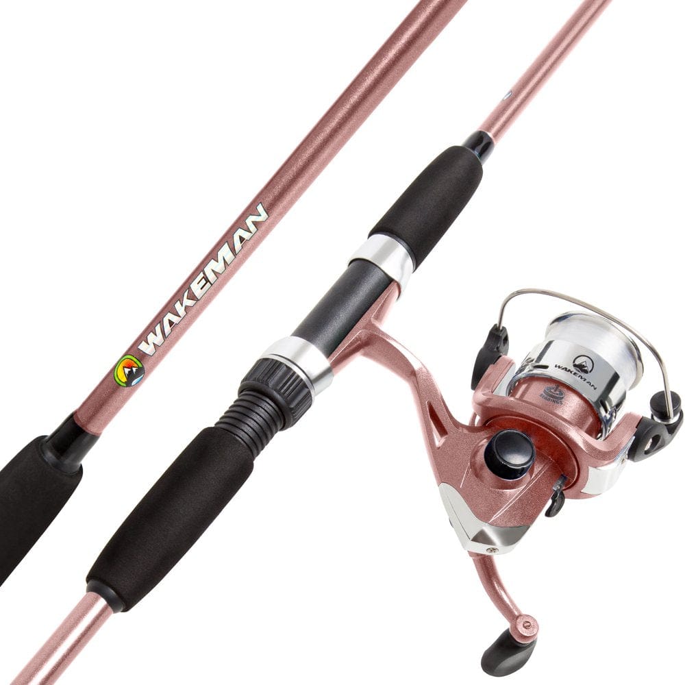 Fishing Rod and Reel Combo, Spinning Reel, Fishing Gear for Bass and Trout Fishing, Great for Kids, Black - Swarm Series by Wakeman