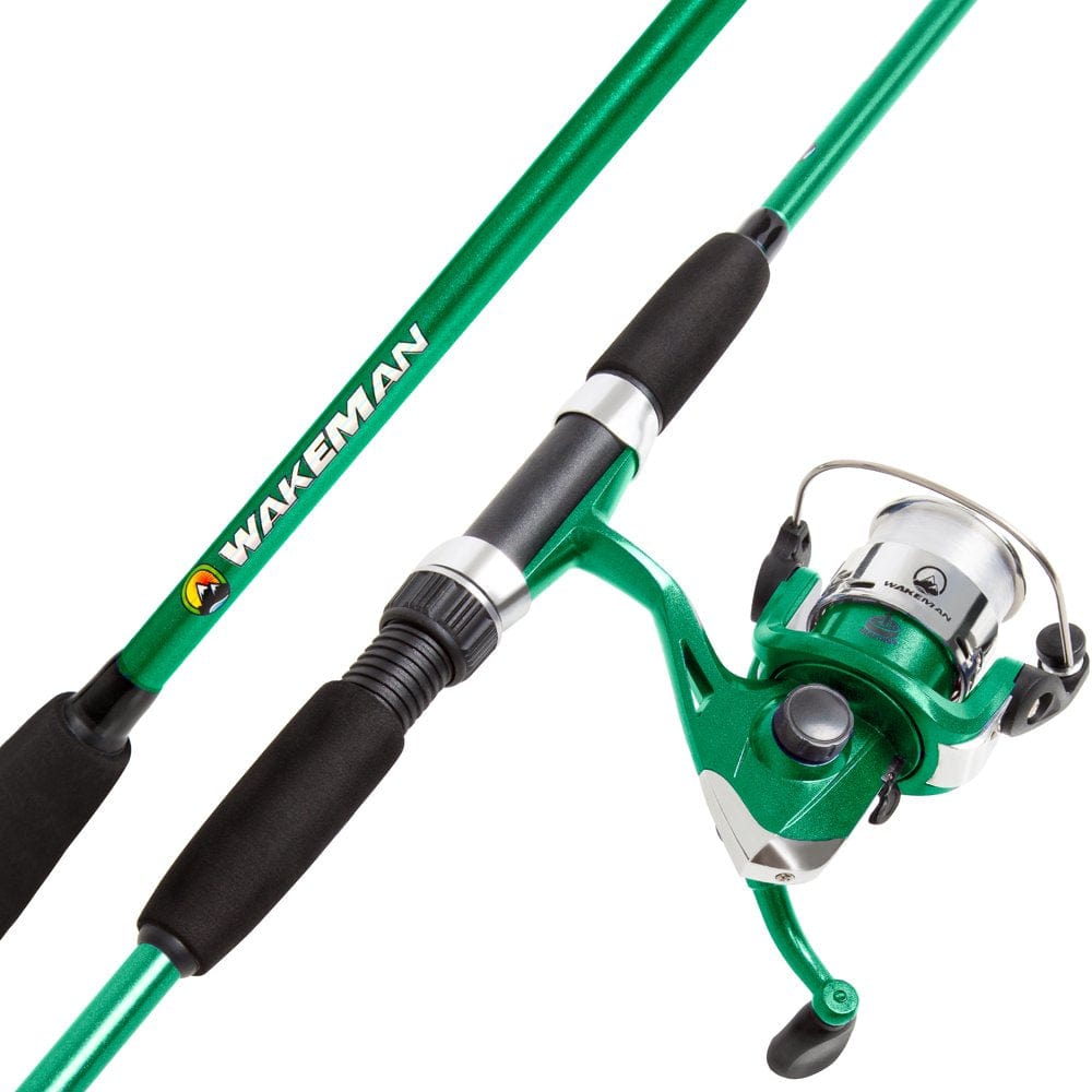 Fishing Rod and Reel Combo, Spinning Reel, Fishing Gear for Bass and Trout Fishing, Great for Kids, Black - Swarm Series by Wakeman