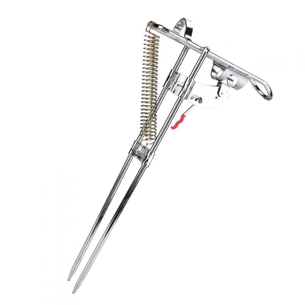 GLOGLOW Boat Fishing Support, Fishing Rod Bracket Practical Dual Spring Fishing Pole Metal Holder Stand Accessory, Fishing Rod Rest