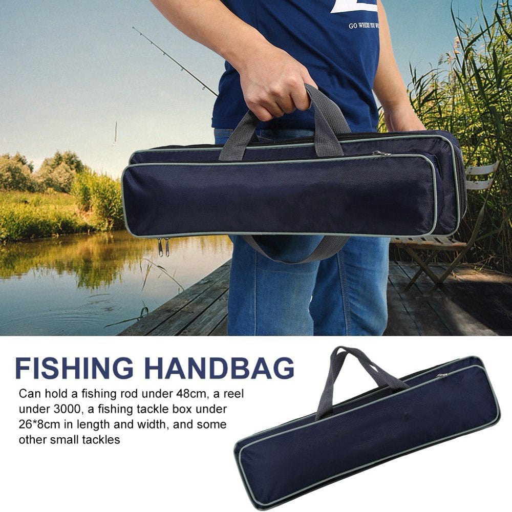 Gupbes Outdoor Fishing Rod Pole Reel Lures Box Tackle Storage Bag Handbag Adjustable Strap, Fishing Pack,Fly Fishing Bag