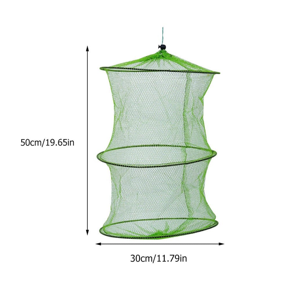 NICEXMAS 5Pcs Foldable Bait Mesh Trap Nets Portable Fishing Landing Nets Shrimp Cages