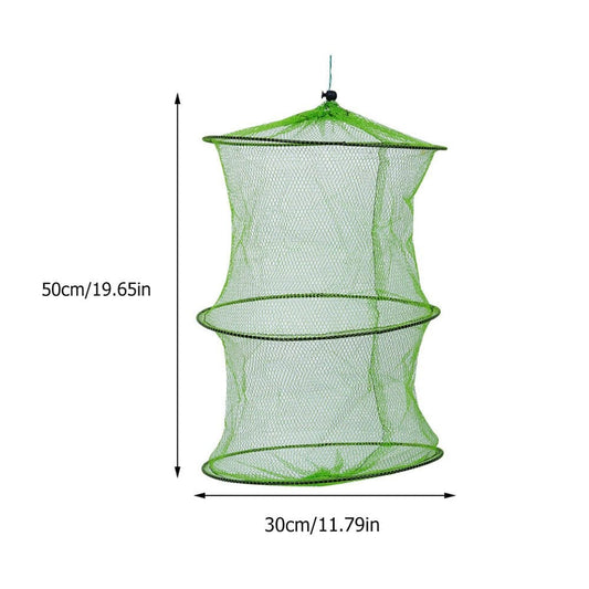NICEXMAS 5Pcs Foldable Bait Mesh Trap Nets Portable Fishing Landing Nets Shrimp Cages