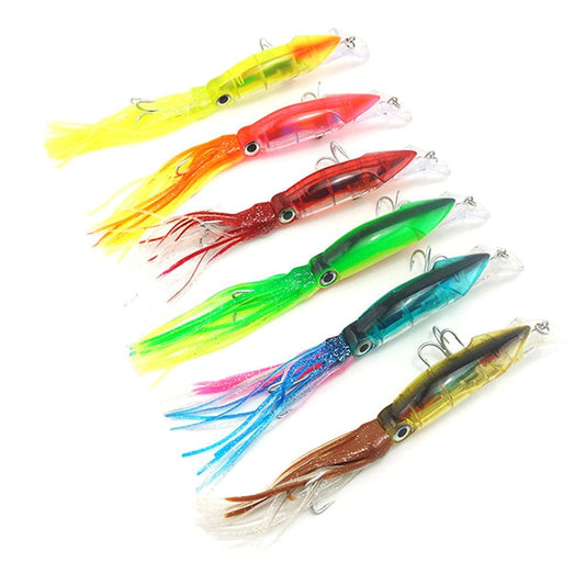 Opolski 14Cm 40G Plastic Squid Shape Artificial Fish Lure Bait Sea Ocean Fishing Tackle
