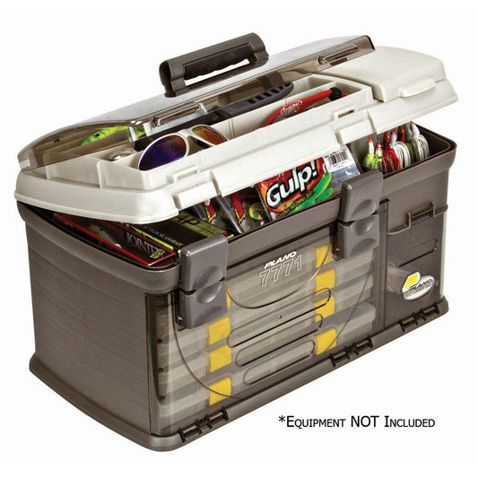 Plano Fishing Guide Series Five Utility Pro System Tackle Box, Graphite / Sandstone