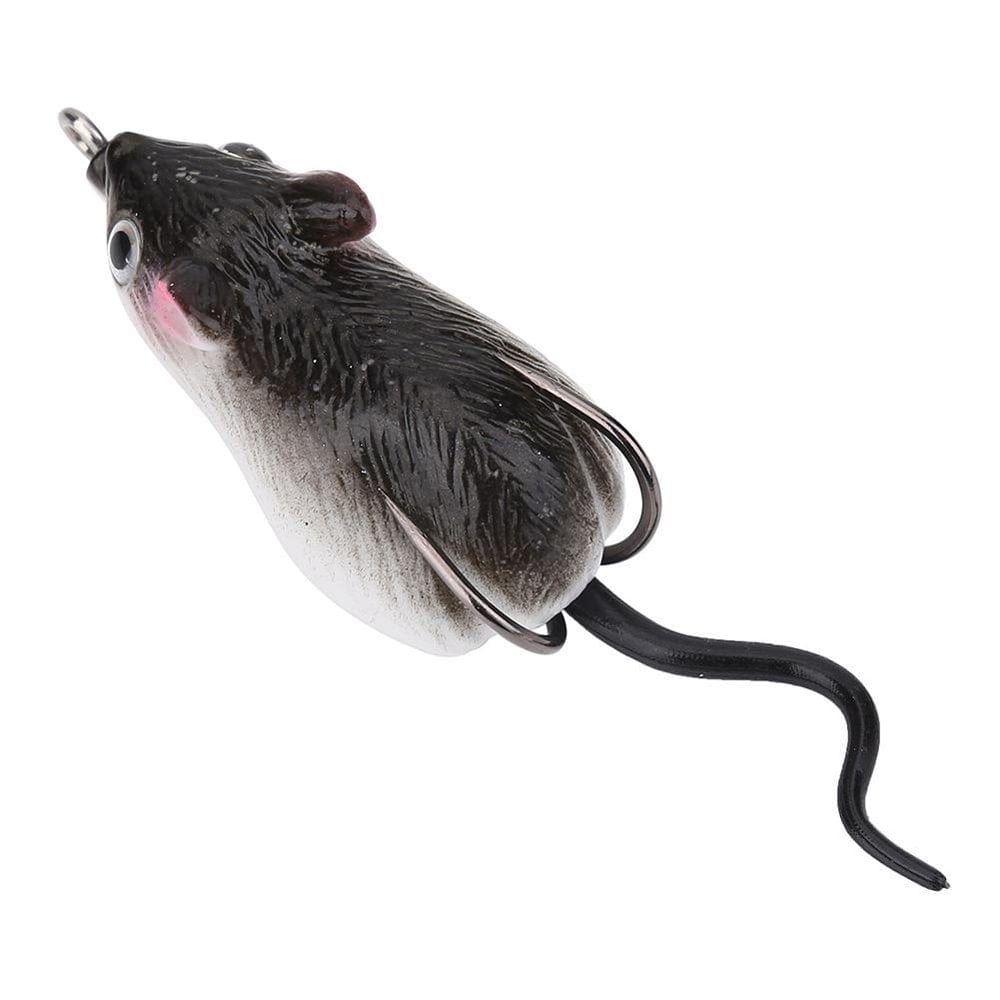 Tebru Artificial Bait Mouse Shape Soft Fishing Lures Dual Hooks Tackle Accessory, Mouse Lure, Soft Bait Lure