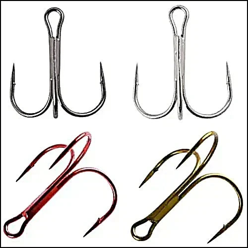 Treble High Carbon Steel Fishing Hooks 3/0-14# - 10 Pack